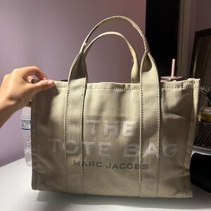 Marc Jacobs Tan Structured Handbag with Top Handle